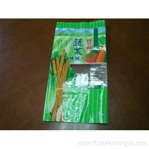 Green Side Gusseted Food Pouch Packaging for Biscuit PET /